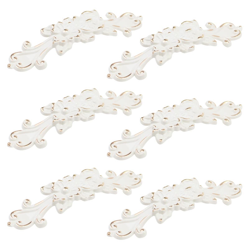 Pastlla 6Pcs European Rose Cabinet Pull Handles Decorative Pastoral European Style Handle Pull Vintage Flower Drawer Pull Vanity Nightstand Cupboard Knob Wardrobe Pull Handles  Zinc Alloy  3.78"" - Image 1