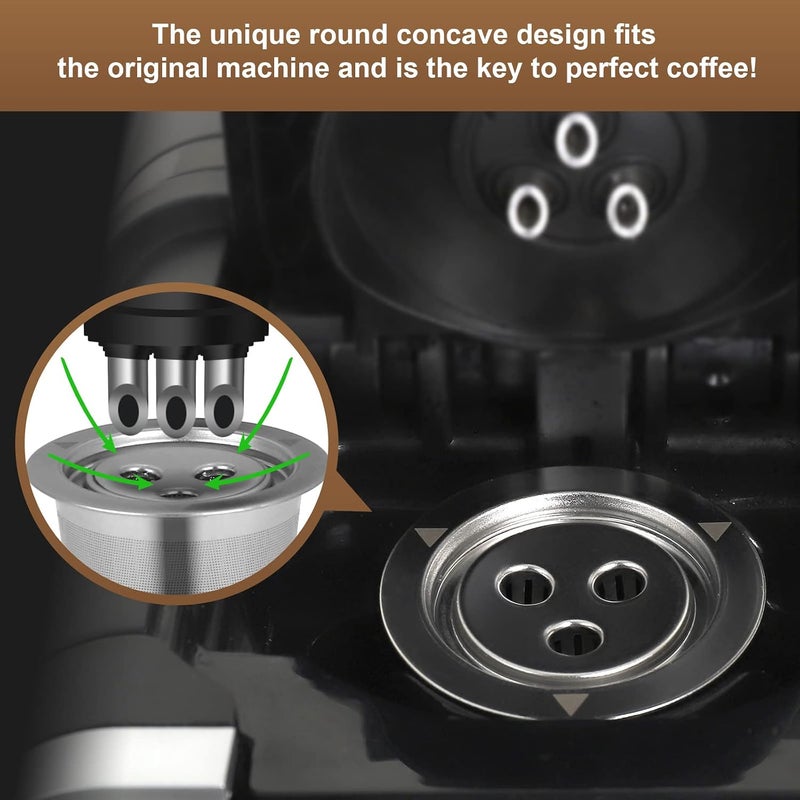 brikinte Reusable Pods for Ninja Dual Brew Coffee Maker, Stainless Steel Reusable K Pod Permanent K Cups Filters Coffee Accessories Compatible with Ninja Coffee Maker Filter Ninja CFP201&CFP301 DualBrew All environment compatible - Image 2