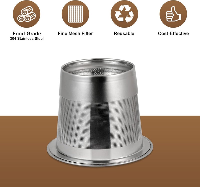 brikinte Reusable Pods for Ninja Dual Brew Coffee Maker, Stainless Steel Reusable K Pod Permanent K Cups Filters Coffee Accessories Compatible with Ninja Coffee Maker Filter Ninja CFP201&CFP301 DualBrew All environment compatible - Image 5