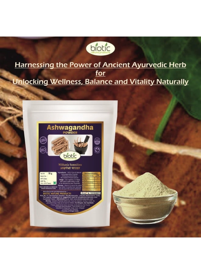Biotic Safed Musli, Ashwagandha, Shatavari & Kaunch Seed Powder - 200gms (50gms each) - Image 3