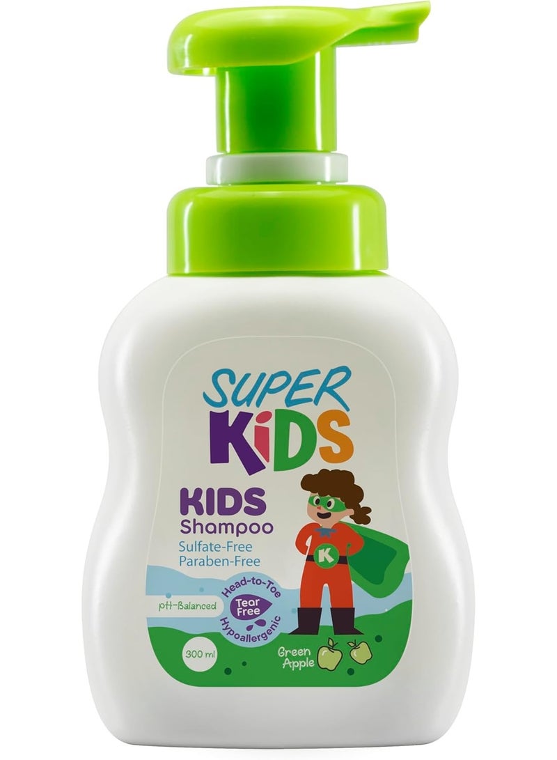 سوبر كيدز - شامبو للأطفال برائحة التفاح الأخضر - 300 مل - للأعمار من سنتين فأكثر - Image 1