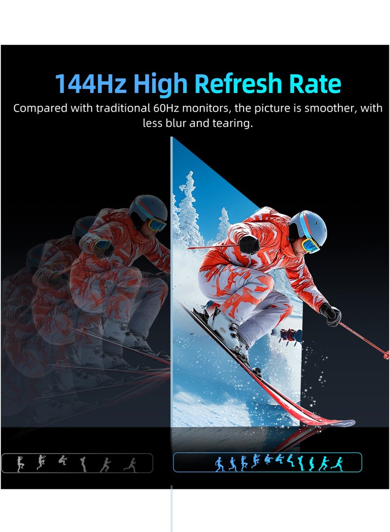 UPERFECT Portable Monitor 17.3 Inch 144 Hz External Mobile Screen 1920 × 1080 FHD IPS with HDMI/Type-C/USB-C, Gaming Monitor for Laptop/PC/Game Console, VESA Compatible - Image 3