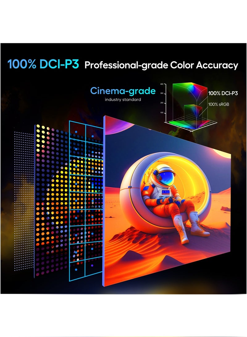 UPERFECT Portable Monitor 17.3 Inch 144 Hz External Mobile Screen 1920 × 1080 FHD IPS with HDMI/Type-C/USB-C, Gaming Monitor for Laptop/PC/Game Console, VESA Compatible - Image 4