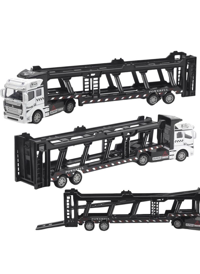 General 1 Pcs Alloy Transporter Model Pull Back Toy Truck White/Black  - Image 1