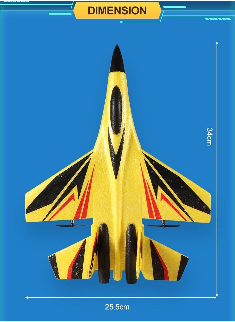 AROAQ RC Foam Aircraft Remote Control Airplane Foam Toys for Children SU30 Yellow  - Image 5