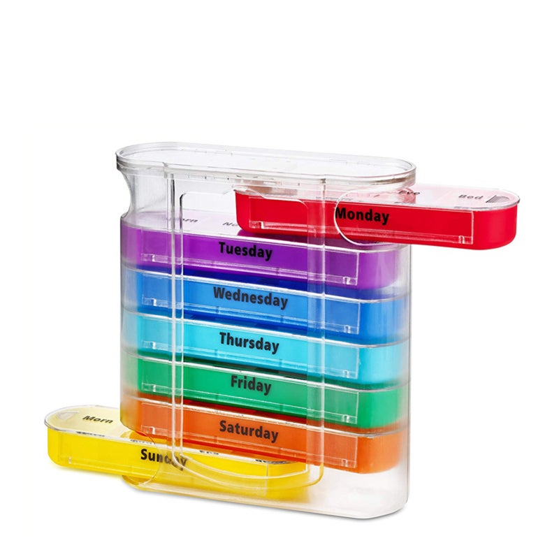 7 Days Week Pill Box Portable Pills Storage Drawer Type 28 Grids Medicine Tablet Dispenser Case Vitamin Organizer for Travel - Image 2