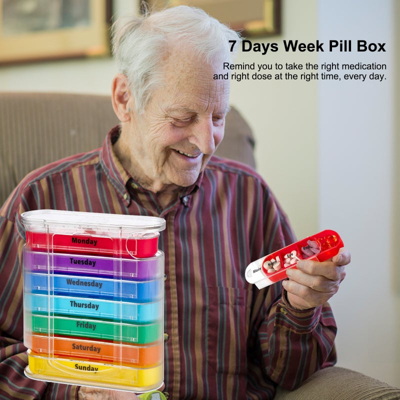 7 Days Week Pill Box Portable Pills Storage Drawer Type 28 Grids Medicine Tablet Dispenser Case Vitamin Organizer for Travel - Image 4
