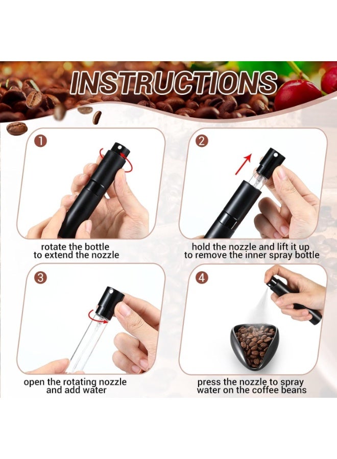 4 قطع صينية وزن حبوب القهوة، بخاخ حبوب القهوة 8 مل، ملعقة قهوة، وعاء جرعات سيراميكي، لغرفة الطعام والفندق (أسود) - Image 5