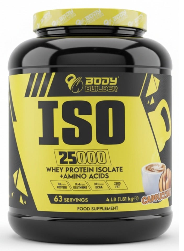 Body Builder ISO 25000 Whey Protein Isolate Cappuccino, 4lb - Image 1