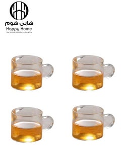 Happy Home Heat-resistant borosilicate glass teapot with bamboo lid and removable infuser spout - with 4 tea cups - 1000ml capacity  - Image 3