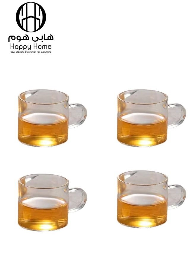 Happy Home Heat-resistant borosilicate glass teapot with bamboo lid and removable infuser spout - with 4 tea cups - 1000ml capacity  - Image 3