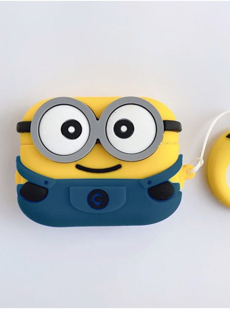 DIRECT 2 U - Cute 3D Minion Cartoon Airpod Pro Character Silicon Case Cover with Keychain (Minions) - Image 1