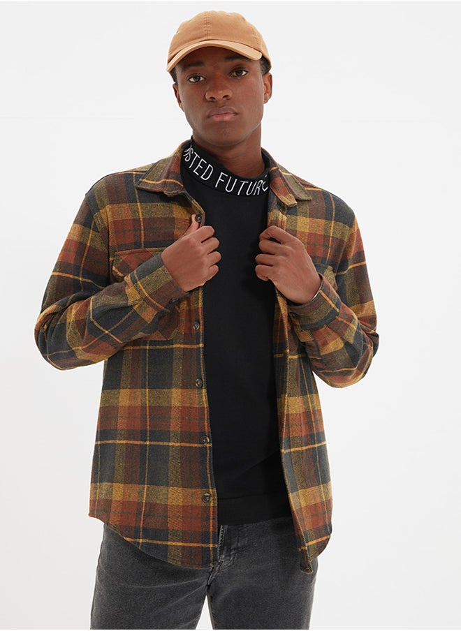 trendyol - Tile Double Pocket Flap Regular Fit Winter Lumberjack Checkered Shirt TMNAW21GO0031 - Image 1