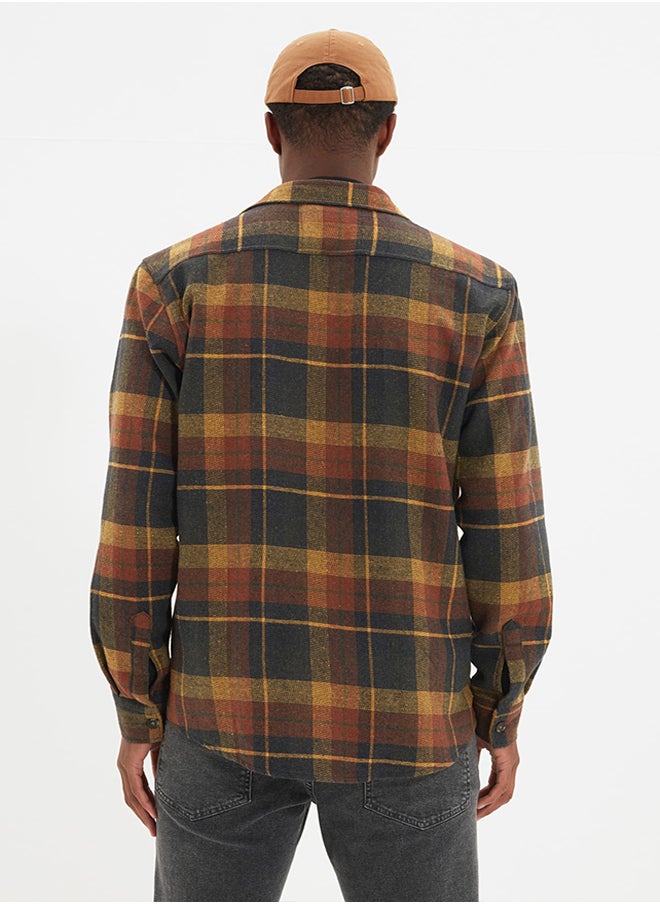 trendyol - Tile Double Pocket Flap Regular Fit Winter Lumberjack Checkered Shirt TMNAW21GO0031 - Image 1