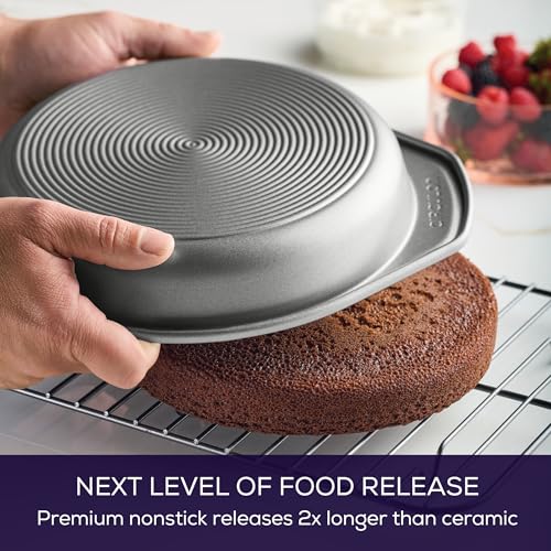 Circulon صينية خبز سيركولون توتال غير لاصقة / صينية كعك غير لاصقة، دائرية - 9 بوصة، رمادي - Image 3