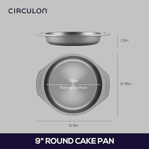 Circulon صينية خبز سيركولون توتال غير لاصقة / صينية كعك غير لاصقة، دائرية - 9 بوصة، رمادي - Image 2