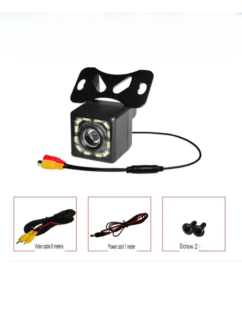 Car Rear View Camera, High Definition Wide Angle Car Reverse Camera, Sturdy And Durable Parking Camera, Easy To Install Backup Camera For Car, (Black, Twelve Lights, Set)