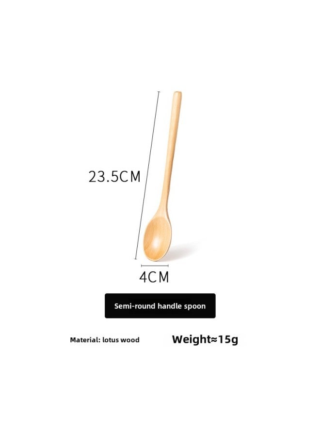 Solid Wood Spoon And Chopsticks Set Two-piece Japanese Style Wooden Chopsticks Travel Tableware Household Portable Nanmu Spoon And Chopsticks Set Lotus-Specifications:23.5 Log Color Spoon  - Image 1