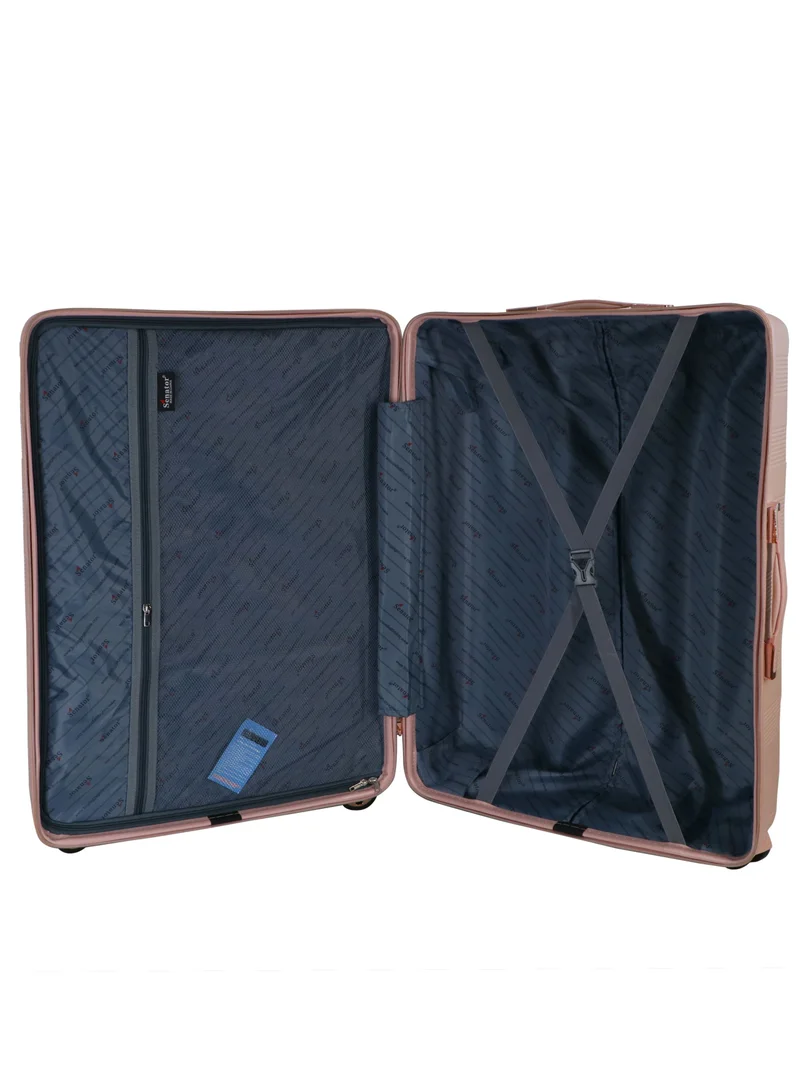 SENATOR Hard Case Trolley Luggage Set For Unisex ABS Lightweight 4 Double Wheeled Suitcase With Built In TSA Type lock A5125 Set Of 4 Milk Pink
