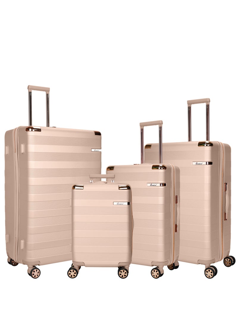 SENATOR Hard Case Trolley Luggage Set For Unisex ABS Lightweight 4 Double Wheeled Suitcase With Built In TSA Type lock A5125 Set Of 4 Milk Pink - Image 1
