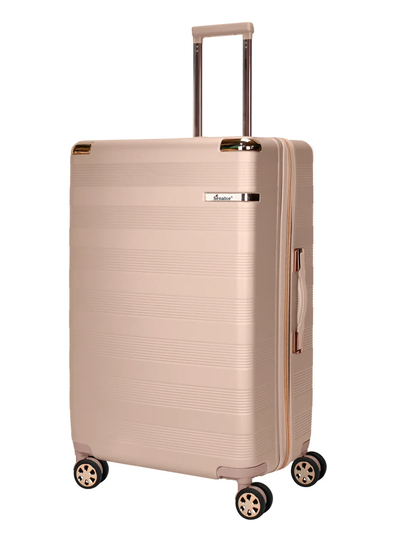 SENATOR Hard Case Trolley Luggage Set For Unisex ABS Lightweight 4 Double Wheeled Suitcase With Built In TSA Type lock A5125 Set Of 4 Milk Pink