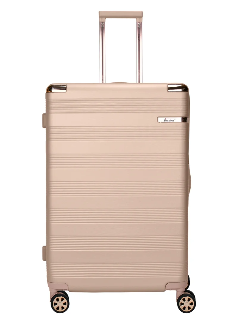 SENATOR Hard Case Trolley Luggage Set For Unisex ABS Lightweight 4 Double Wheeled Suitcase With Built In TSA Type lock A5125 Set Of 4 Milk Pink