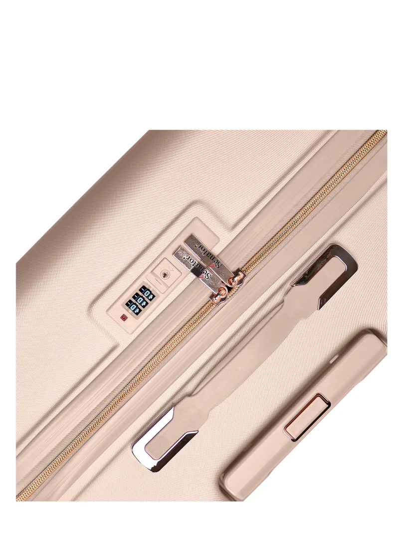 SENATOR Hard Case Trolley Luggage Set For Unisex ABS Lightweight 4 Double Wheeled Suitcase With Built In TSA Type lock A5125 Set Of 4 Milk Pink