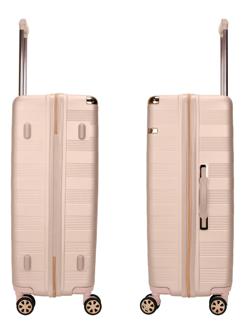 SENATOR Hard Case Trolley Luggage Set For Unisex ABS Lightweight 4 Double Wheeled Suitcase With Built In TSA Type lock A5125 Set Of 4 Milk Pink