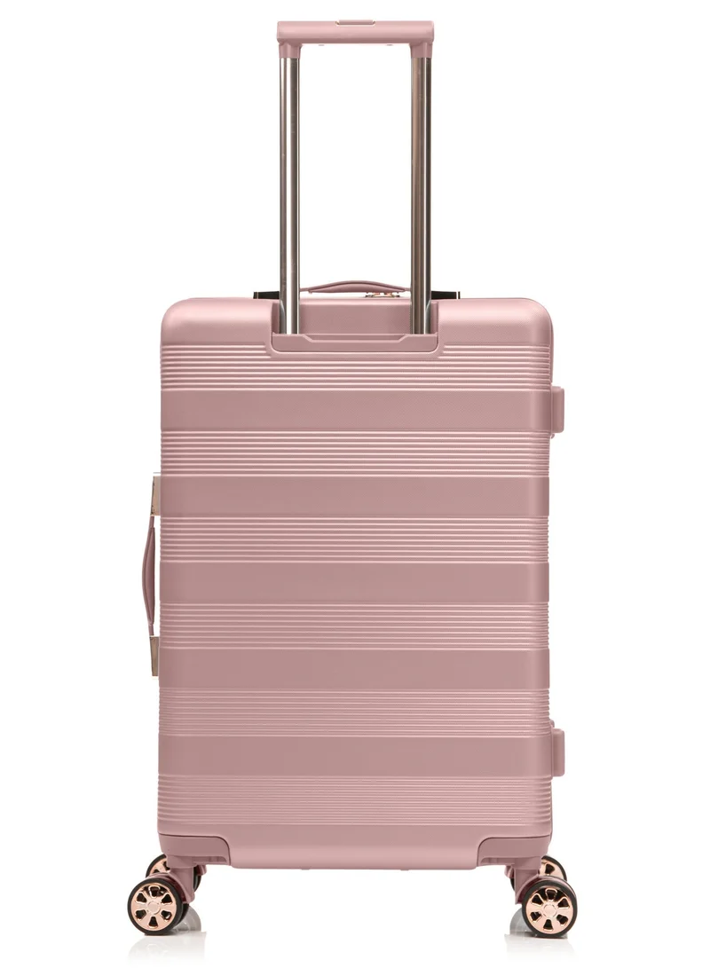Senator Milk Pink Hard Case Trolley Luggage Set For Unisex ABS Lightweight 4 Double Wheeled Suitcase With Built In TSA Type lock A5125 Set Of 4 Milk Pink  | Best Price UAE