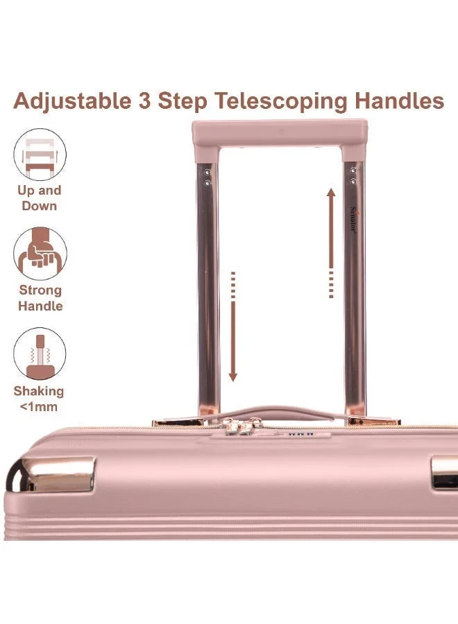 Senator Milk Pink Hard Case Trolley Luggage Set For Unisex ABS Lightweight 4 Double Wheeled Suitcase With Built In TSA Type lock A5125 Set Of 4 Milk Pink  | Best Price UAE