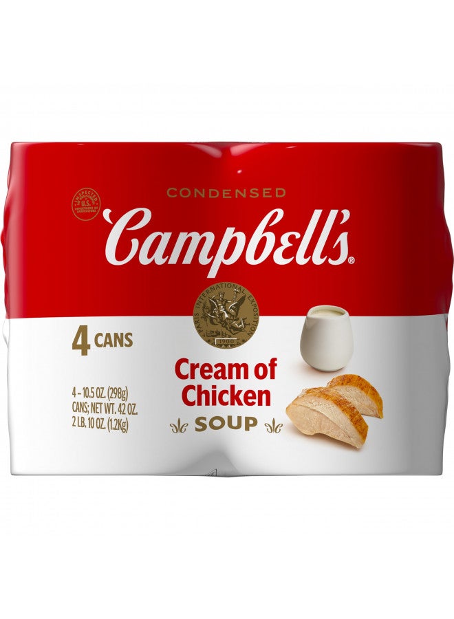 Campbell's Condensed Cream of Chicken Soup, 10.5 Ounce Can (Pack of 4) - Image 1