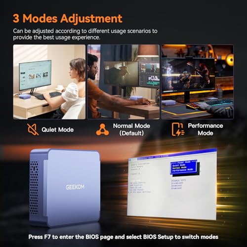 GEEKOM AX8 Max Mini PC with AMD Ryzen 7 8745HS Dual 2.5GbE LAN(Upgraded 6800H)| 32GB DDR5 |1TB PCle4.0 NVMe SSD(Expandable) | Radeon 780M| USB4.0(40Gbps), WiFi 6E, 8K Quad Display| Windows11 Pro - Image 2