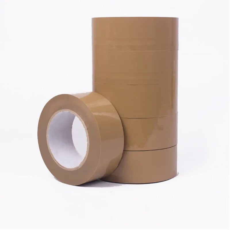 AIPL شريط تغليف بني BOPP - 48 مم × 50 متر | عبوة من 6 | للتغليف، الزينة وأعمال DIY - Image 1