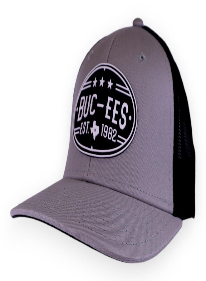 Buc-ee's قبعة بيسبول كلاسيكية رمادية وسوداء من Buc-ee's، بشعار مطرز - قبعة سائق شاحنة شبكية سريعة الجفاف وجيدة التهوية للجنسين (متوسط - كبير) - Image 1