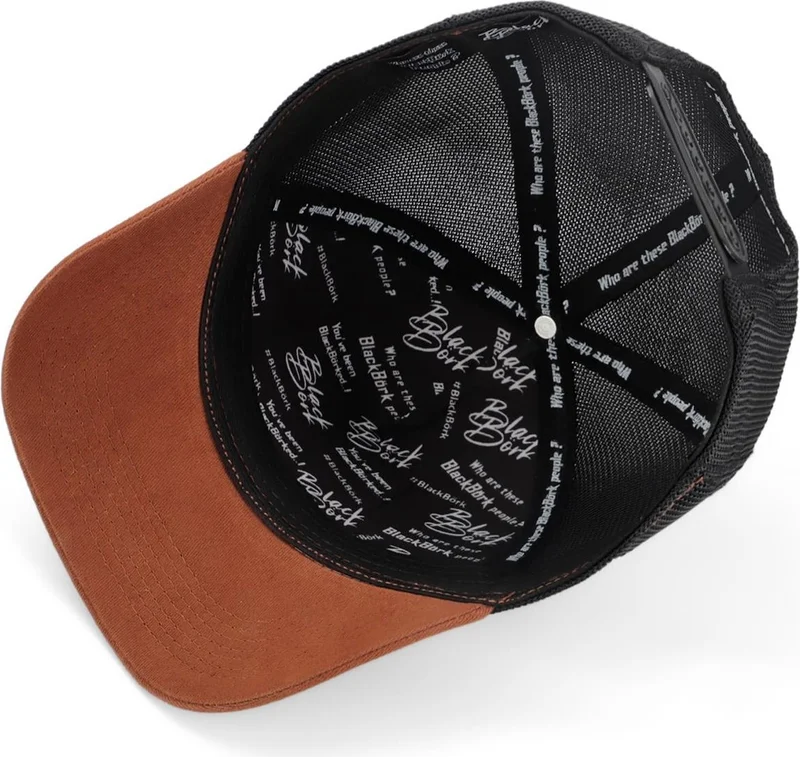 بلاك بورك Blackbörk V1 Trucker Bear - Unisex Camel-Black Hat (Cap) with 3 Code Logo
