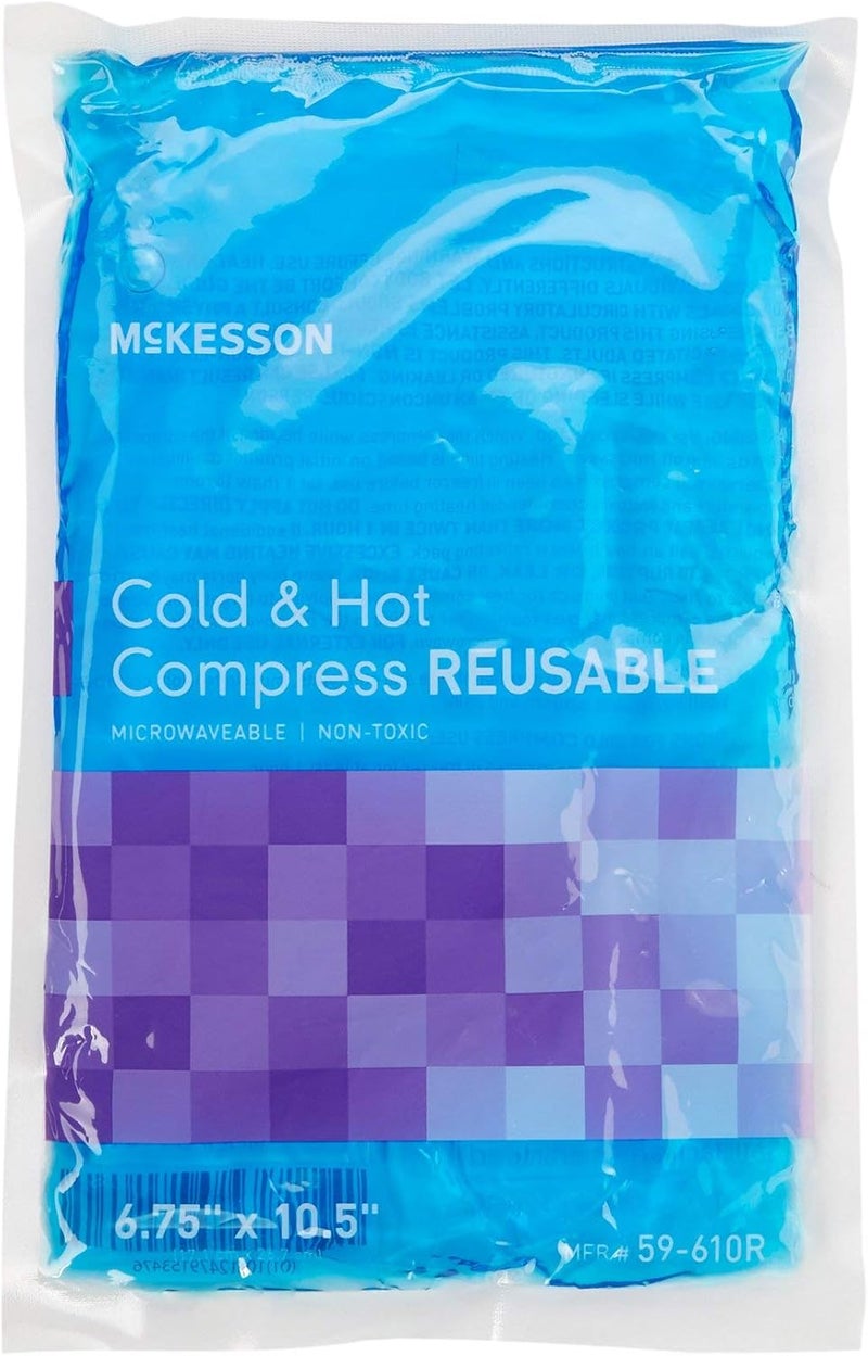 McKesson Cold and Hot Compress Reusable [1 Pack] Gel Ice Hot Packs for Injuries, 6.75 in x 10.5 in