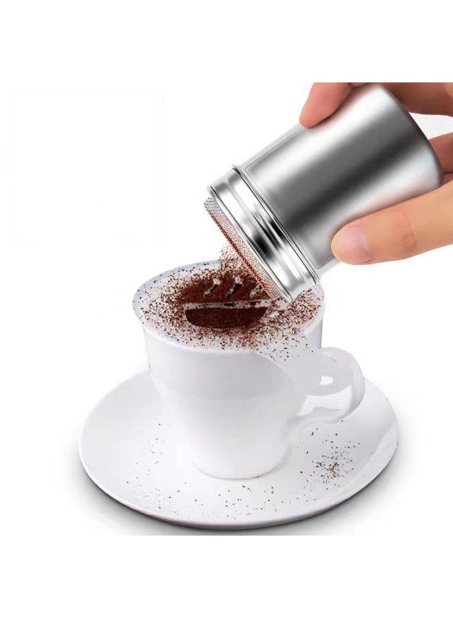 1 Pcs Stainless Steel Powder Sugar Shaker Duster with Lid,Fine Mesh Shaker Powder Cans for baking soda Cocoa Cornstarch Coffee Flour ect - Image 4