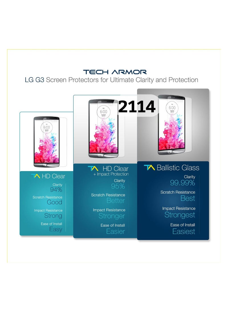 Tech Armor - LG G3 Screen Protector Tempered Glass, HD Clear, Anti-Bubble Film, 1Pack - Image 1