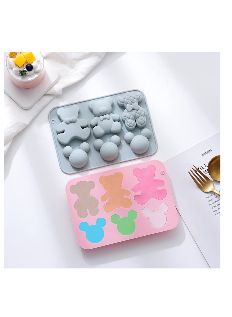 Y&D 2Pcs Cartoon Bear Silicone Cake Molds, Jello Mold for Kids, DIY Baking Tool Making Handmade Cake, Soft Candy, Ice Cube, Candy Supplies  - Image 5