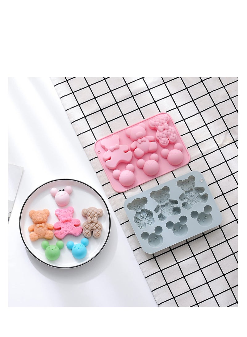 Y&D 2Pcs Cartoon Bear Silicone Cake Molds, Jello Mold for Kids, DIY Baking Tool Making Handmade Cake, Soft Candy, Ice Cube, Candy Supplies  - Image 2