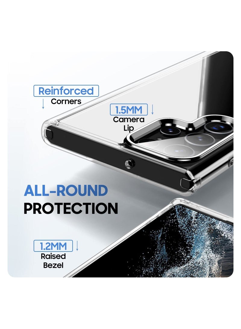 إيف حالة السيليكون الناعمة الناعمة الشفافة الشفافة معززة الصدمة-امتصاص الهاتف الخلوي مرنة ل Samsung Galaxy S23 Ultra (Clear) - Image 4