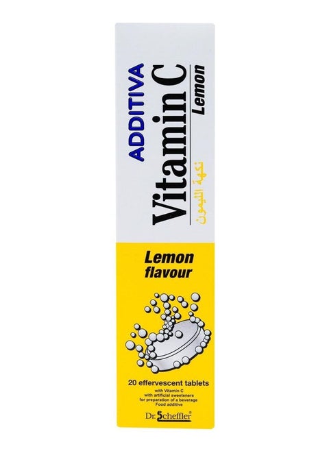 Vitamin C Effervescent Tablets Lemon Flavor 1000mg, 80g, 20tabs