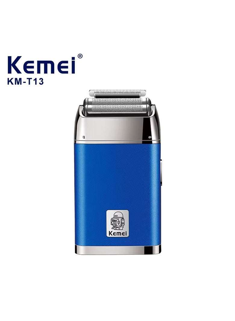 Kemei 2 IN 1 Electric Foil Shaver for Men – Rechargeable Professional Shaver, Cordless & Washable, Precision Grooming for Smooth Shave blue - Image 1