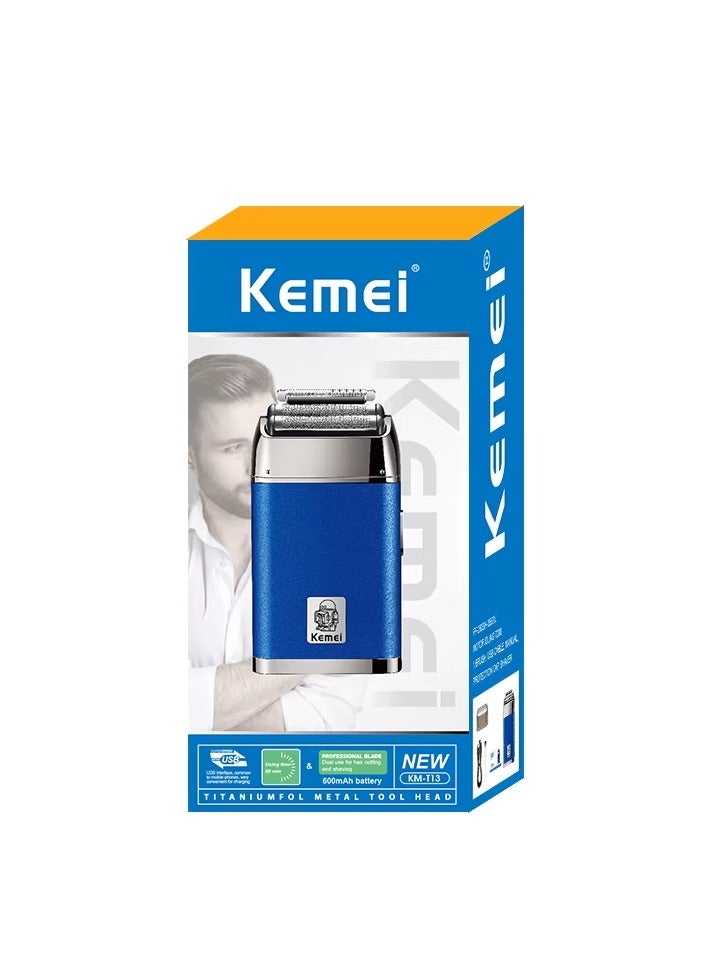 Kemei 2 IN 1 Electric Foil Shaver for Men – Rechargeable Professional Shaver, Cordless & Washable, Precision Grooming for Smooth Shave blue - Image 3