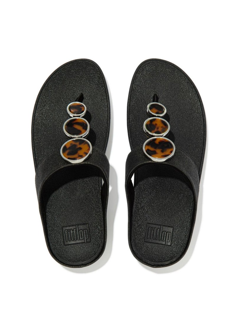 FitFlop صندل هالو لامع للسيدات - أسود بالكامل EP4-090 39 - Image 5