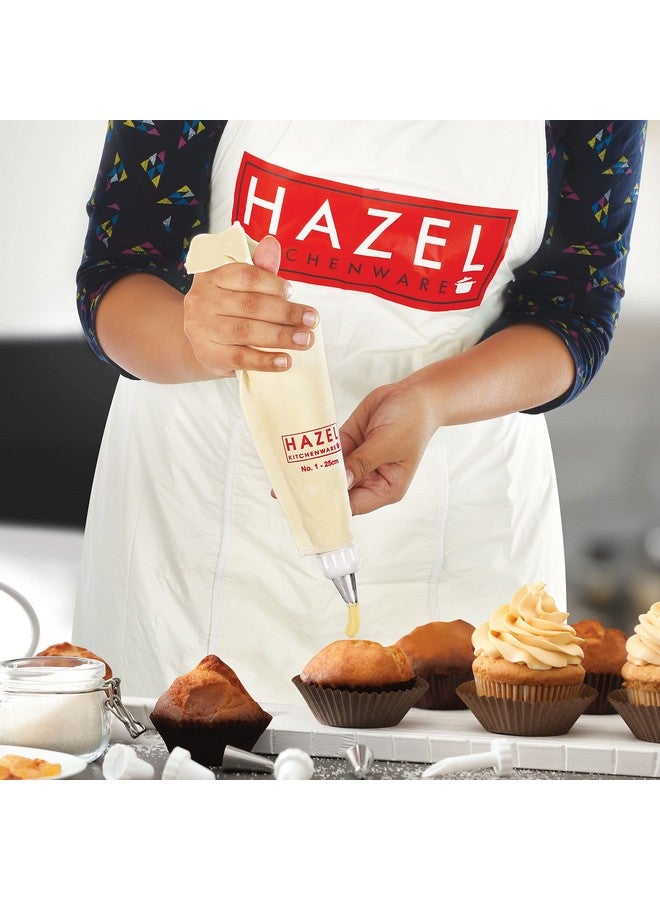 Hazel طقم أكياس تزيين هازيل مع فوهات | 2 أكياس تزيين قابلة لإعادة الاستخدام، 3 فوهات لحقن الكعك | أكياس تزيين الكعك (بيضاء) - Image 2