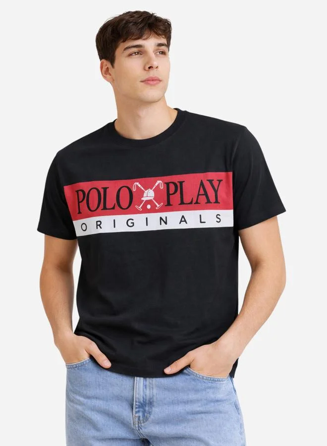 Polo Play Men Graphic Logo Crew Neck T-Shirt