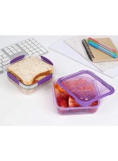 sistema Sistema 1.24L Lunch Stack To Go Purple Polypropylene 1.24 Litre  - Image 2