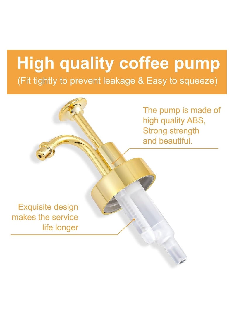 Caramel Vanilla Coffee Syrup Glass Pump Dispenser Bottle for Coffee Bar and Kitchen - 17oz or 500ml (Set of 2, Gold) - Image 4