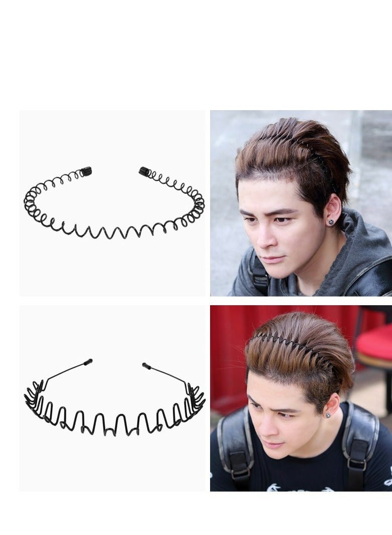 6Pcs Unisex Wavy Headband Metal Hair Hoop Ordinary Headwear Hair Accessories Spring Headband for Men Women's Hair - Image 2